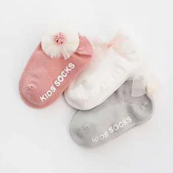 3 Pāri/Iepak Jaundzimušo Kokvilnas Potītes Zeķes Toddler Anti-slip Grīdas Zeķes Baby Meitenes 3D Mežģīņu Bowknot Puķu Princese Zeķes
