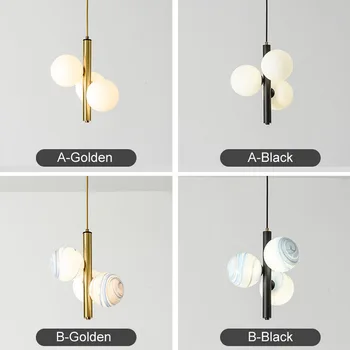 3 Stikla Bumbiņas LED Lustras droplight Mūsdienu Ziemeļvalstīm Griestiem Karājas lampas Ēdamistaba Guļamistaba Gultas Kulons Lampas