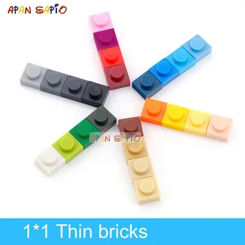 300pcs DIY Celtniecības Bloki Plānas Skaitļi Ķieģeļi 1x1 Punkti 25Color Izglītības Creative Izmērs ir Saderīgs Ar lego Rotaļlietas Bērniem