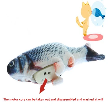 30CM Pet Mīksta Plīša 3D Zivju Forma Kaķis Košļājamās Rotaļlietas Pet Elektronisko USB Uzlādes Simulācijas Zivju Rotaļlietas, Kaķu Rotaļlietas Ar Catnip Dropship