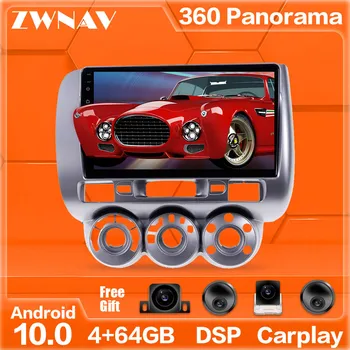 360 Kameras Android 10.0 sistēmas Multimedia Player Honda Fit 2006 2007 2008 GPS Navi Radio Stereo IPS skārienjutīgais Ekrāns, Galvas Vienības