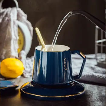 380ml Radošo Kafijas Tasi Uzstādīt Keramikas Brokastis Piena Kausa Pēcpusdienas Tēja Kausa Eiropas Vienkāršu Stila Ūdens Cafe Kauss ar Rokturi