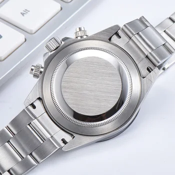 39mm PARNIS white dial sapphire kristāla cieta pilnīgu Chronograph kvarca mens watch