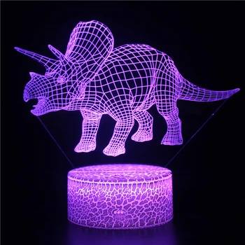 3D Dinozauru Nakts Gaismas Jurassic 16 Krāsas Radošo LED Apgaismojums Galda Lampas, Nakts Lampas, Ziemassvētku dāvanas, Dekori Bērni Guļ Lampas 27634