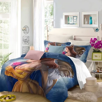 3D Disney Skaistuma Sexy Beast Gultas komplekts Sega sedz, Spilvendrānas Bērniem gultas komplekts Dvīņu Pilna Queen, King Size gultas piederumi dropshipping 27408