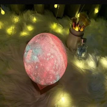 3D Drukas Galaxy Mēness Nakts Lampas Krāsains Mainīt Dropship 16 Krāsas, Jaunas Ielidošanas Touch Led Nakts Gaisma Mājas Dekori Radošo Dāvanu 6307