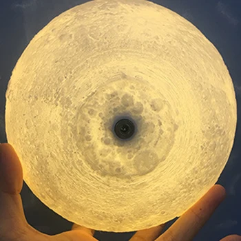 3D Gaismas Pieskārienu Pārslēgt Uzlādējams Mēness Lampas, 2 Krāsas Izmaiņas 3D Drukas Lampas Mēness Guļamistaba Grāmatu plaukts Nakts Gaisma