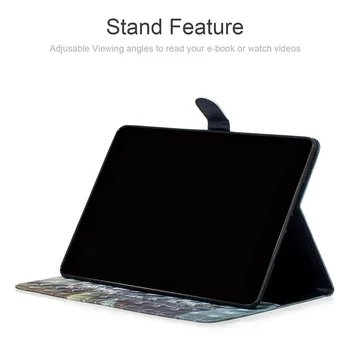 3D Krāsotas PU Leather Case For Samsung Galaxy Tab S5E 10.5 2019 Stāvēt Vāks Cilnes S5e SM-T720 SM-T725 tablete Gadījumā +FilmGift