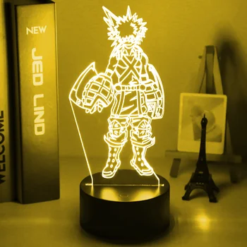 3D Lampas Katsuki Bakugo Attēls Kids Guļamistaba Nightlight Led Touch Sensors Telpas Apgaismojums Anime Mans Varonis Augstskolu Dāvanu Led Nakts Gaisma