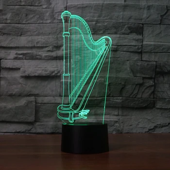 3D Led Arfa Modelēšanas Nakts Gaisma Touch Galda Galda Lampa Mūzikas Instrumenti Lampas Bērnu Guļamistaba Apgaismojums Mājas Dekoru 31213