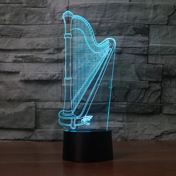 3D Led Arfa Modelēšanas Nakts Gaisma Touch Galda Galda Lampa Mūzikas Instrumenti Lampas Bērnu Guļamistaba Apgaismojums Mājas Dekoru
