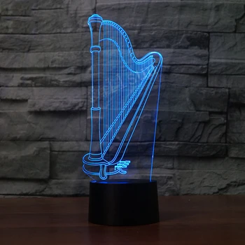 3D Led Arfa Modelēšanas Nakts Gaisma Touch Galda Galda Lampa Mūzikas Instrumenti Lampas Bērnu Guļamistaba Apgaismojums Mājas Dekoru