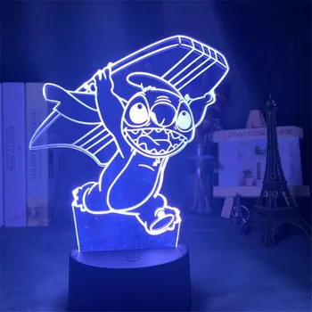 3D Nakts Gaisma Dūriens Anime Attēls LED Lampas, Gudrs Figma Disney Cartoon Statuetes Guļamistaba Dekorēšana Bērniem, Baby Dāvanas Skaitļi Dekori