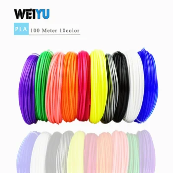3D pildspalva pavedienu TAA/ABS pavedienu Multi-krāsas 100 m/200 m plastmasas spoles pavedienu 1,75 mm DIY 3D printeri impressora 3D filamento