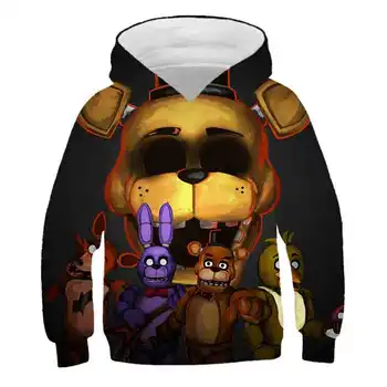 3D Puiku pelēkā vārna Bērni Piecas Naktis Freddy ir pulovers bērnu Apģērbu Anime gadījuma Streetwear sudaderas rudens Top 4-14Year