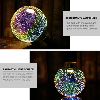 3D Zvaigžņu Led Spuldzes E27 220V Krāsains Uguņošana Edison Spuldzes Brīvdienu Ziemassvētku Rotājumi Bārs LED Lampas Lamparas Bombillas