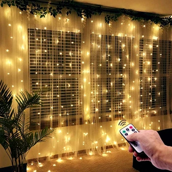 3M LED Aizkaru Vainags Logu USB Stīgu Gaismas Pasaku Vīt Tālvadības Jauno Gadu Guļamistabas Pusi, LED Lampas, Dekorācijas, iekštelpu