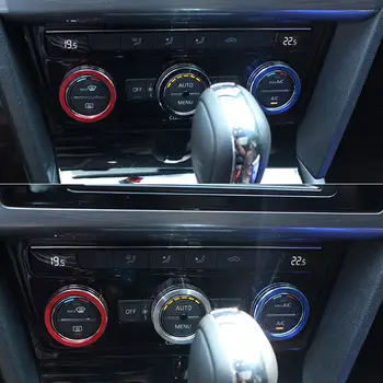 3pcs Auto Gaisa Kondicionēšanas Slēdzis Slēdzis Gredzenu Vāks Jauns VW Magotan par Tiguan Atlas t-roc Ateca FR Passat B8 Variants 2017 2018