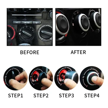 3pcs/komplekts Alumīnija Sakausējuma auto gaisa kondicionēšanas rokturi ac poga Priekš Mazda 5 Mazda CX-7 karstuma kontroles slēdzis slēdzis auto piederumi
