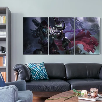 3pcs World of Warcraft Spēles Raksturs Plakātu Sylvanas Attēlu Kanvas Glezna uz Guļamistabas Sienas Dekori