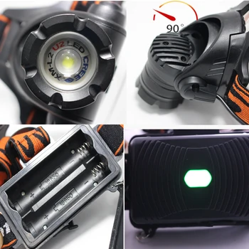 4000Lm L2 U2 LED Lukturis Tālummaiņas Zoomable Ūdensizturīgs Lukturu Galvas lampas Gaisma+18650 akumulatora+ Auto usb Lādētāja