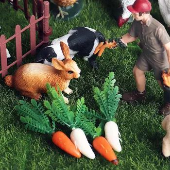45pcs Lauksaimniecības Dzīvnieku Rotaļlietu Komplekts ar Uzglabāšanas Kasti Govs Jēra gaļas, Vistas, Pīles Mājputnu Modeļa Rotaļlietu Attēls Dzīvnieku Figūriņas, Rotaļlietas Bērniem
