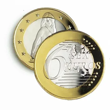 47 Gab Sexy Monētu 6 Eiro Dāma, Sieviete Bi Metāla Sudraba Zelta Pārklājumu 32 Mm Valentīna Mīļāko Dāvanu Pieaugušo Spēles Apdare Monētas