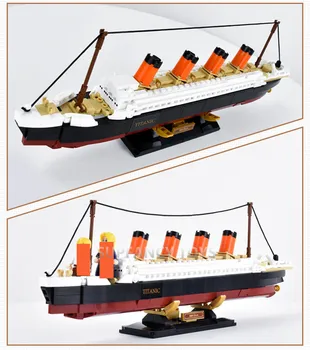 481Pcs RMS Titanic Kruīza kuģa Kuģa Modelis Ķieģeļu Pilsētas DIY Celtniecības Bloki Skaitļi, Hobiji, Draugi, Izglītojošas Rotaļlietas Bērniem 8800