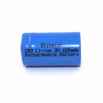 4GAB/DAUDZ Etinesan 15266( IFR CR2) 3 V 220mah Uzlādējams Li-ion akumulators Akumulatora ievietošana Droša LiFePo4