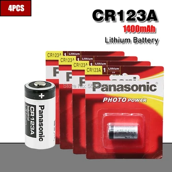 4gab Panasonic Litija baterijas CR123 CR123A CR17345 3 v neuzlādējamas Baterijas Fotokameras Gāzes skaitītāja primāro akumulatoru sausu