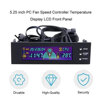5.25 collu PC Ventilatora Ātruma regulators Temperatūras Displejs LCD Priekšējā Paneļa Izturīgs Kontrolieris Gaisa dzesētāja Ventilatora Kontroli