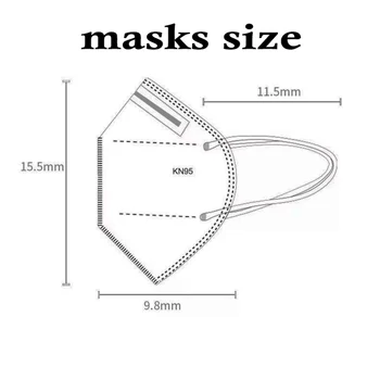 50 Gab. KN95 Sejas Maskas, Putekļu Respiratoru KN95 Mutes Maskas Pielāgojams Pret Piesārņojumu Elpojošs Maska Filtru (ne medicīnai)