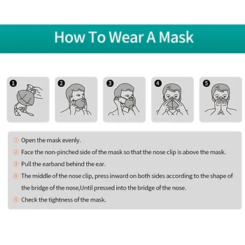 50 Gab. KN95 Sejas Maskas, Putekļu Respiratoru KN95 Mutes Maskas Pielāgojams Pret Piesārņojumu Elpojošs Maska Filtru (ne medicīnai)
