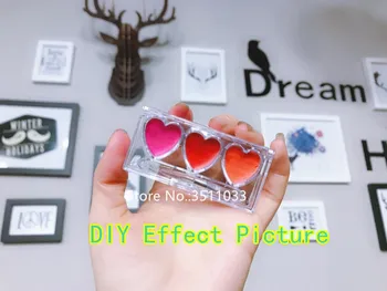50gab caurspīdīgas Plastmasas Sirds Formas Kosmētikas Sārtums Gadījumā DIY Tukšs Eyeshadow Pulveris Compact Tukšs Lūpu Konteiners Kaste