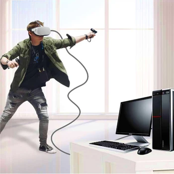 5M Datu Līnijas Uzlādes Kabelis Priekš Oculus Quest 2 1/2 Saiti VR Austiņas, USB 3.0 C Tipa Datu pārraides Veida-C USB-A VR Piederumi 25091
