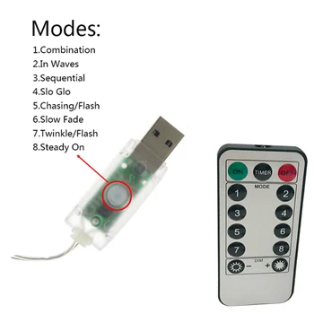 5Meter/10Meter 8 Režīmi USB Led String Gaismu ar Tālvadības Controlle Vara Stieples LED Ziemassvētki Gaismas Ūdensizturīgs Puse Kāzu Brīvdienās