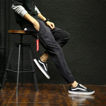 5XL plus lieluma vīriešiem bikses Hong Kong stila lentes zīmuli bikses velveta gadījuma bikses modes aukliņu bikses