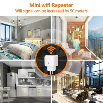6 gabals Smart Wifi Strāvas Spraudni, kas Strādā ar Alexa, Google Home Smart Dzīves App ar Enerģijas Monitoru Smart Home 16A Wifi Bezvadu Ligzda