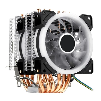 6 Heatpipe Cpu Cooler Fan 3 Līnijas Rgb Led Dzesēšanas Ventilators Kluss Heatsink Radiatoru Par 775/1150/1151/1155/1156/1366 Amd Visus