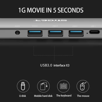 6 in 1 Multi C Tipa HDMI-saderīgam 4K USB 3.0 HUB USB C TF SD Karšu Lasītājs PD Uzlādes Adapteris Priekš Macbook Samsung un huawei