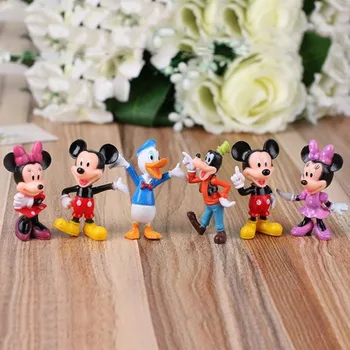 6PCS Disney Skaitļi Mickey Mouse Minnie Mouse Clubhouse Dzimšanas dienas svinības Kūka Apdare PVC Darbības Rādītāji Rotaļlietas Bērniem DS10 2097