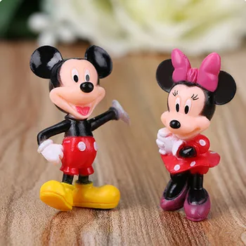 6PCS Disney Skaitļi Mickey Mouse Minnie Mouse Clubhouse Dzimšanas dienas svinības Kūka Apdare PVC Darbības Rādītāji Rotaļlietas Bērniem DS10