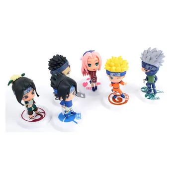 6Pcs/Maiss Anime Statuetes 8cm Naruto Itachi Kakashi Sasuke Karikatūra Lelle Mazo Apdare Cosplay Bērnu Rotaļu Dzimšanas dienas Dāvana