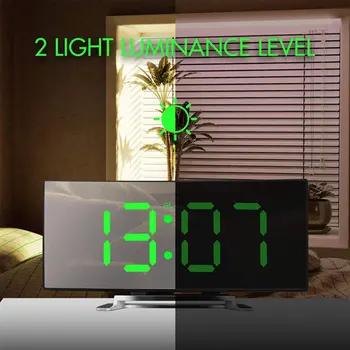 7 Collu Digitālais Modinātājs Izliektas Aptumšojami LED Sn Elektronisko Digitālo desktop Pulkstenis Bērniem Guļamistaba Lielu Skaitu Galda Pulkstenis