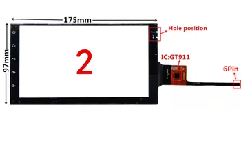 7 collu GT911 174mm*99mm Capacitive Touch Digitizer Auto DVD GPS navigācijas multimediju Touch screen Stikla panelis 8961