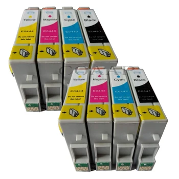8 Saderīgs tintes kasetnes EPSON T0441 T0442 T0443 T0444 Stylus C64 C66 C68 C86 CX3600 CX3650 CX4600 CX6400 Printeri 28884