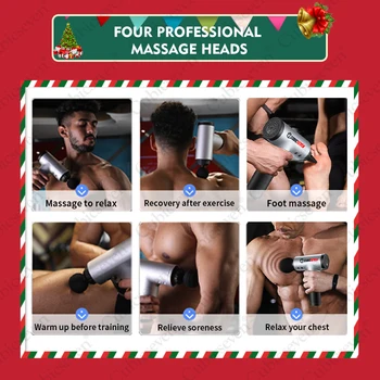 8000r/min Masāža Ieroci Izmanto Muskuļu Elektriskā Massager Ķermeņa Muguras un Kakla Vibrators Dziļi Novājēšanu Ziemassvētku Dāvanu Veidošanā