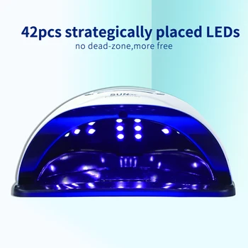 86W Saules UV LED Nagu Lampu Manikīram, Žāvēšanas Gēla Nagu lakas Žāvētājs 42 Led LCD Displeja Ātri Izārstēt Gēla Lampa Nagu Žāvētājs