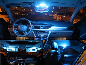 8pcs Auto LED Spuldzes Interjera Pakete Komplekts 2007-2017 Mitsubishi Lancer Dome Bagāžnieka Durvis numura zīme Lukturis Baltā iceblue 2073
