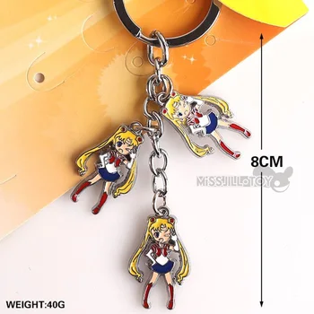 8style Anime crytal Sailor Moon Tsukino Usagi Luna modelis attēlā keychain kulons keyring rotaslietas kulons Sievietes, meitenes, bērni Dāvana 11078
